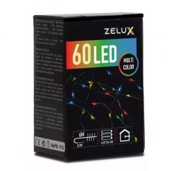   Zelux 60 led karácsonyi fényfűzér elemes 6 méter RGB (ZX6MMC) (1407)